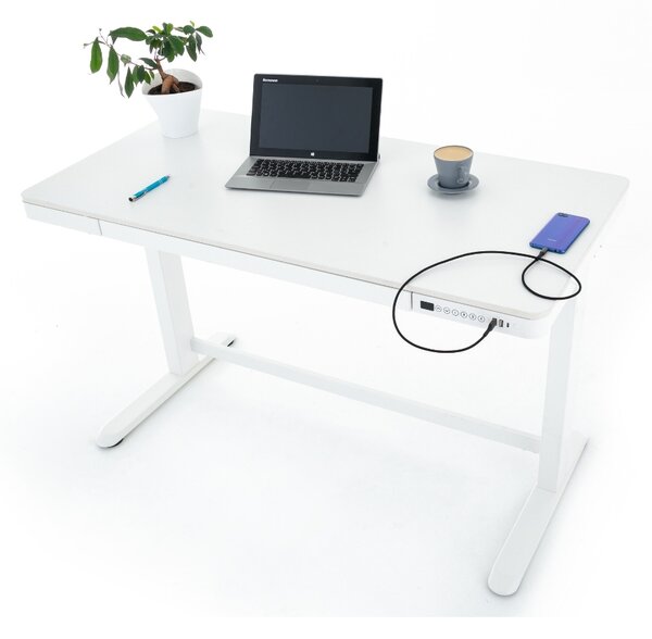 Výškově nastavitelný stůl OfficeTech 2, 120 x 60 cm, bílá