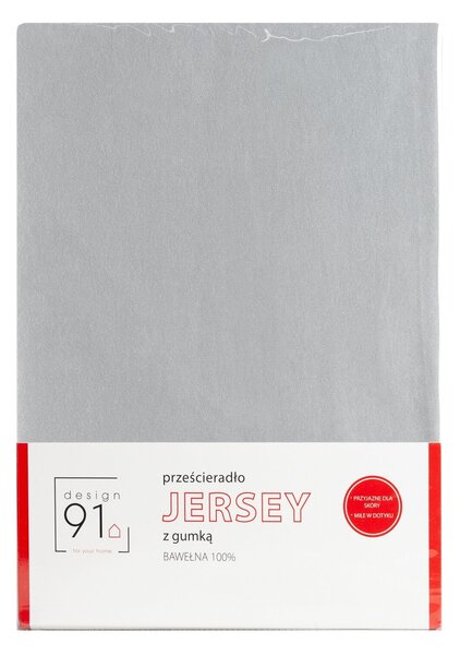 JERSEY PROSTĚRADLO 90X200 CM, VÝŠKA 25 CM ŠEDÁ