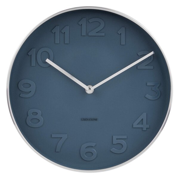 Nástěnné hodiny Mr.Blue 28 cm Karlsson * (Barva - modrá, stříbrná lesk)