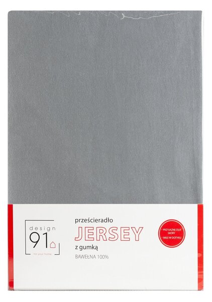JERSEY PROSTĚRADLO 90X200 CM, VÝŠKA 25 CM ŠEDÉ