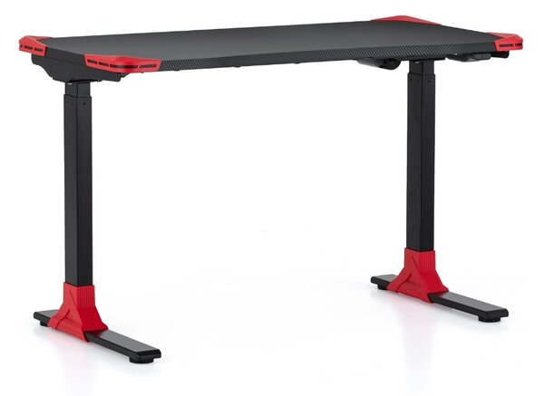 Výškově nastavitelný stůl OfficeTech Game, 120 x 60 cm, černá