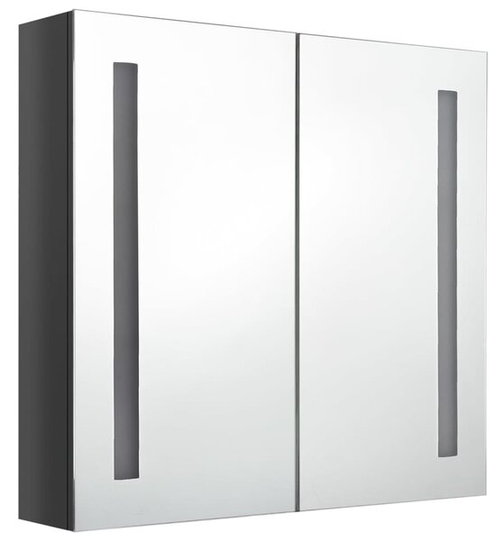 LED koupelnová skříňka se zrcadlem zářivě šedá 62 x 14 x 60 cm