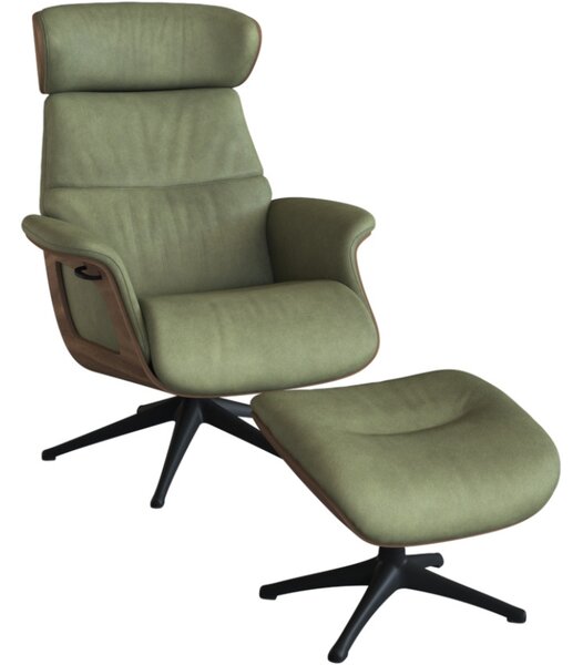 -25 % Dny MOMENTI– Zelené kožené lounge křeslo FLEXLUX CLEMENT MEDIUM II