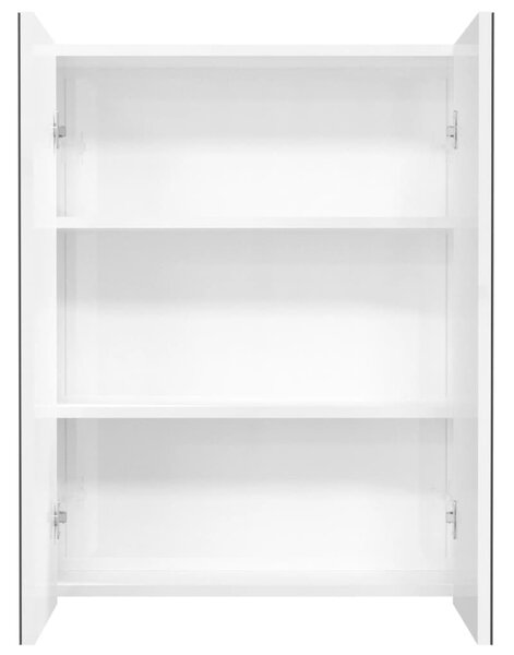 Koupelnová skříňka se zrcadlem 60 x 15 x 75 cm MDF zářivě bílá