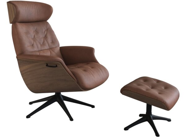 -25 % Dny MOMENTI– Hnědé kožené lounge křeslo FLEXLUX VOLDEN MEDIUM