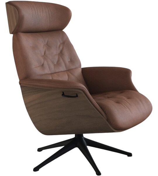 -25 % Dny MOMENTI– Hnědé kožené lounge křeslo FLEXLUX VOLDEN MEDIUM