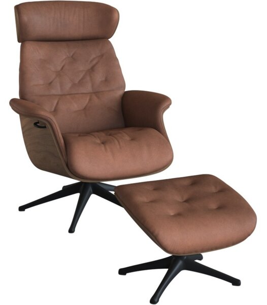 -25 % Dny MOMENTI– Hnědé kožené lounge křeslo FLEXLUX VOLDEN MEDIUM