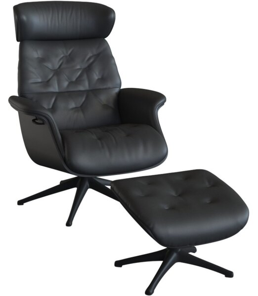-25 % Dny MOMENTI– Černé kožené lounge křeslo FLEXLUX VOLDEN MEDIUM II
