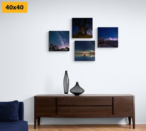 Set obrazů tajemná noční příroda