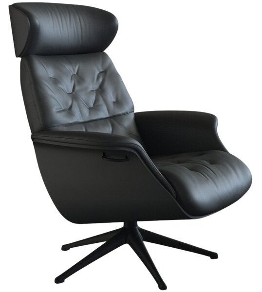 -25 % Dny MOMENTI– Černé kožené lounge křeslo FLEXLUX VOLDEN MEDIUM II