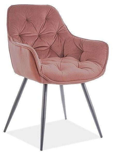 Jídelní židle Cherry Velvet matná, růžová / černá