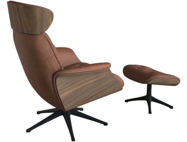 -25 % Dny MOMENTI– Hnědé kožené lounge křeslo FLEXLUX VOLDEN MEDIUM