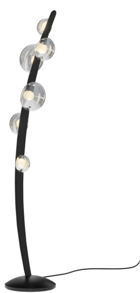 Luxusní stojací lampa Bomma Dew drops Stmívání, řízení: TRIAC (lze použít i bez stmívání), Barva skla: Perleťový pokov, Popruh: Veganská kůže