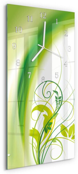 Skleněné hodiny vertikální Modelová rostlina zsppb-30x60-00080575