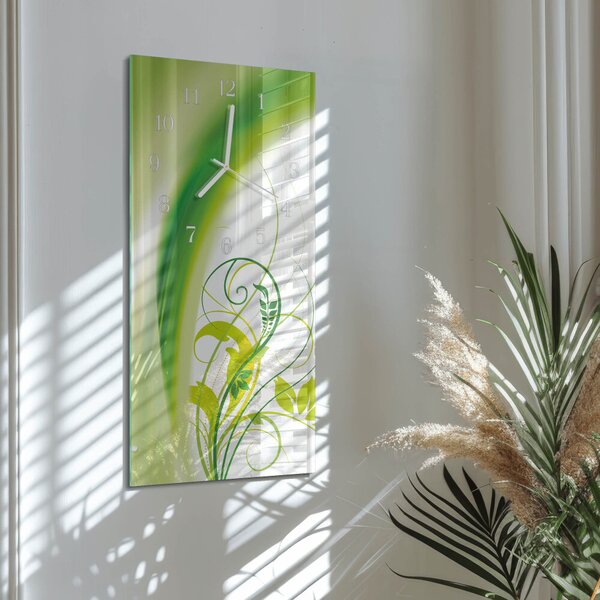 Skleněné hodiny vertikální Modelová rostlina zsppb-30x60-00080575