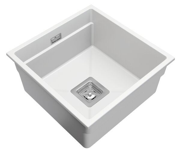 Gamma Decor 4445, 1-komorový granitový dřez 440x450x215 mm, bílá, GMA-ZLE000133
