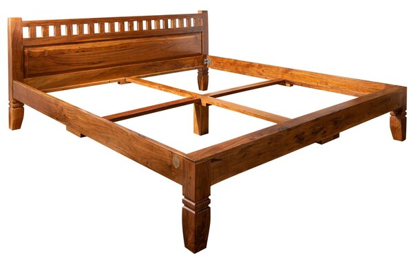 CAMBRIDGE HONEY Postel s vyřezávanými nohami 180x200 cm, akácie