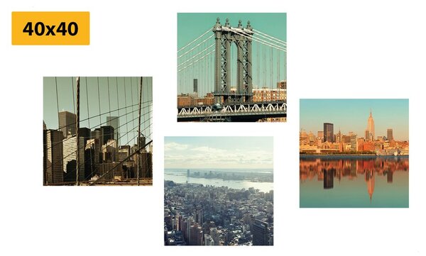 Set obrazů výhled na město New York