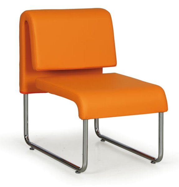 Kožené křeslo do čekáren, Sofa PUBLIC, oranžová