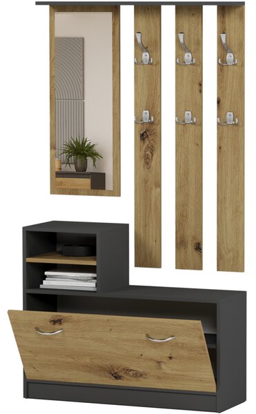 Předsíňová sestava Verturia (antracit + artisan) (se zrcadlem)
