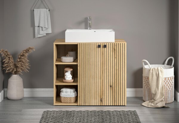 SKŘÍŇKA POD UMYVADLO, barvy dubu, barvy dubu, 90/91/53 cm MID.YOU - Online Only koupelnové skříňky, Online Only