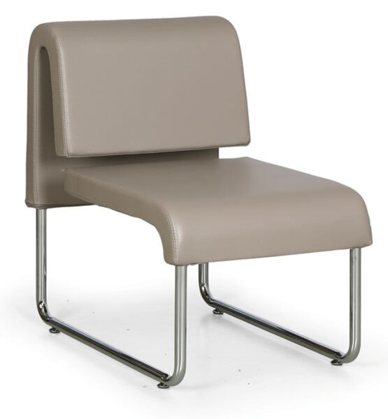 Kožené křeslo do čekáren, Sofa PUBLIC, šedá