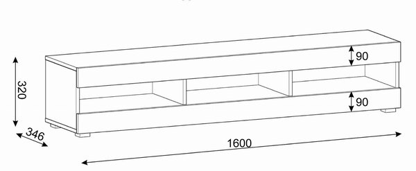BIM Televizní stolek MANTA 160 cm univerzální bílý mat