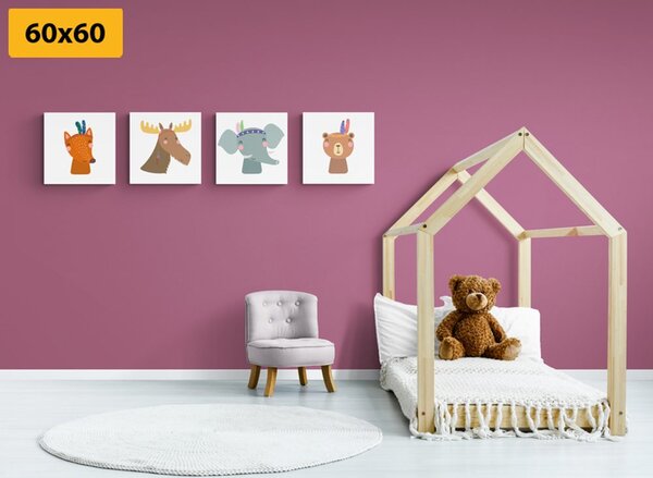 Set obrazů zvířecí indiáni