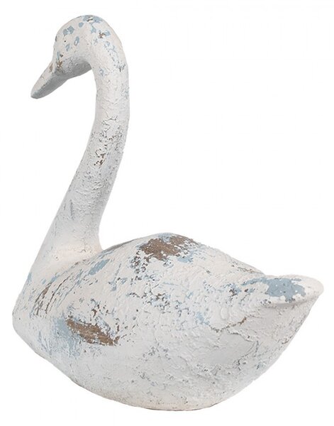 Bílá antik dekorativní figurka Labuť - 33*16*28 cm - Clayre & Eef