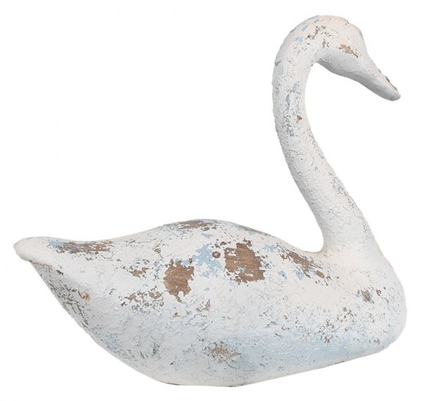 Bílá antik dekorativní figurka Labuť - 33*16*28 cm - Clayre & Eef