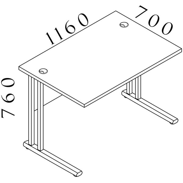 Stůl Visio LUX 116 x 70 cm, ořech