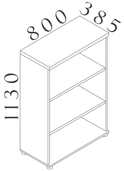 Střední skříň Visio LUX 80 x 38,5 x 113 cm, ořech
