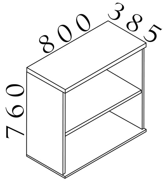 Nízká skříň Visio LUX 80 x 38,5 x 76 cm, dub