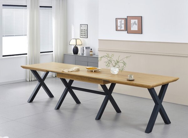 JÍDELNÍ STŮL, černá, barvy dubu, 160/320/90/76 cm P & B - Jídelní stoly, Online Only