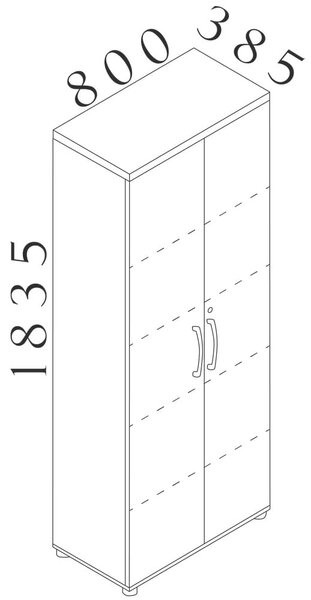 Vysoká skříň Visio LUX 80 x 38,5 x 183,5 cm, ořech