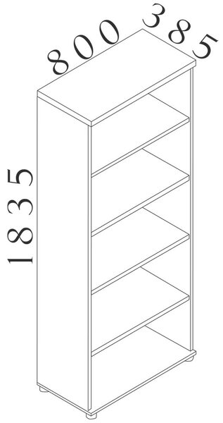 Vysoká skříň Visio LUX 80 x 38,5 x 183,5 cm, ořech