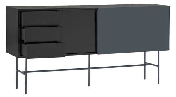 Antracitově šedá lakovaná komoda Teulat Nube 180 x 45 cm