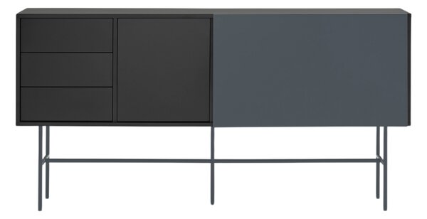 Antracitově šedá lakovaná komoda Teulat Nube 180 x 45 cm