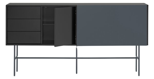 Antracitově šedá lakovaná komoda Teulat Nube 180 x 45 cm