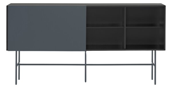 Antracitově šedá lakovaná komoda Teulat Nube 180 x 45 cm