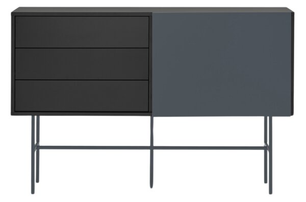 Antracitově šedá lakovaná komoda Teulat Nube 140 x 45 cm
