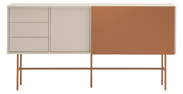 Cihlově červená lakovaná komoda Teulat Nube 180 x 45 cm