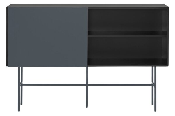 Antracitově šedá lakovaná komoda Teulat Nube 140 x 45 cm