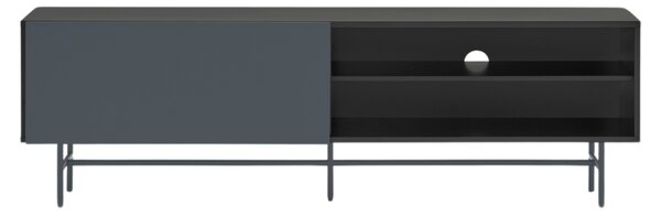 Antracitově šedý lakovaný TV stolek Teulat Nube 180 x 40 cm