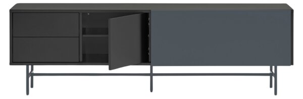 Antracitově šedý lakovaný TV stolek Teulat Nube 180 x 40 cm