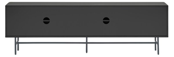 Antracitově šedý lakovaný TV stolek Teulat Nube 180 x 40 cm