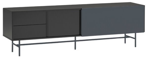 Antracitově šedý lakovaný TV stolek Teulat Nube 180 x 40 cm