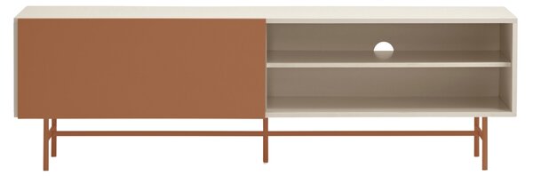 Cihlově červený lakovaný TV stolek Teulat Nube 180 x 40 cm