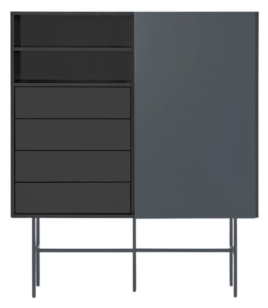 Antracitově šedá lakovaná komoda Teulat Nube 120 x 45 cm