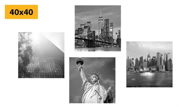 Set obrazů černobílý New York